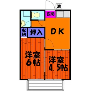 柏木第一ハイツ【2階】の間取り