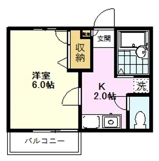 鷹見ハイツ【1階】の間取り