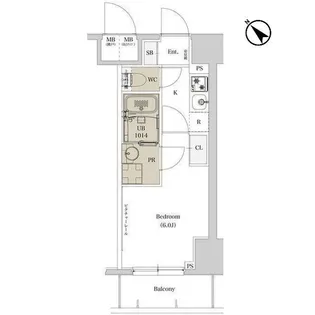 エスタート品川戸越II【8階】の間取り