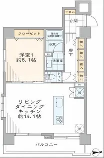 東京都港区芝大門2【マンション】の間取り