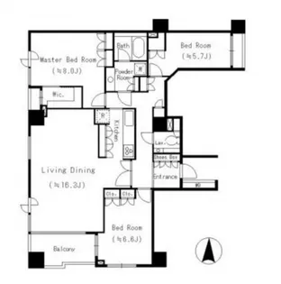 パークサイド・ウイングス【7階】の間取り