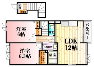 広島県広島市安佐北区可部南1【アパート】の間取り