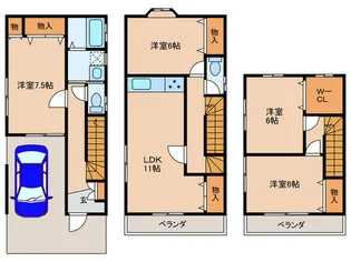 東京都杉並区阿佐谷北2【一戸建】の間取り