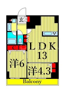 ドゥーエ南千住【5階】の間取り