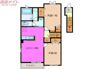 ジェルメ86 VI【2階】の間取り