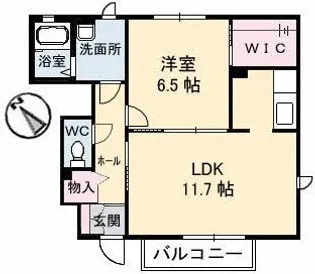 ウィステリアおおつ【1階】の間取り