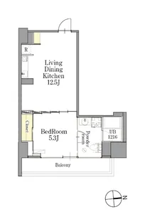 1LDKの間取り画像