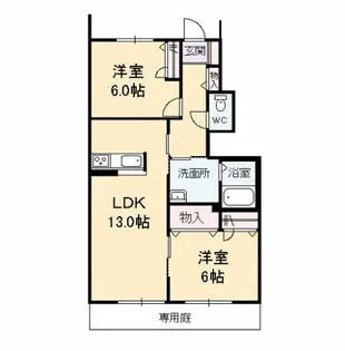 グランマスト下松 SUN棟【1階】の間取り