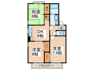エクセレント陵B棟【1階】の間取り