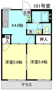 グランメールB棟【1階】の間取り