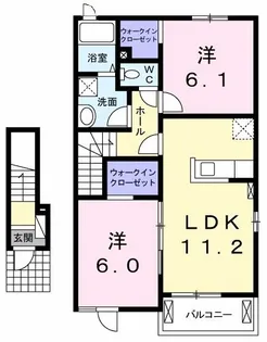 ヴィラ・プランドール I【2階】の間取り