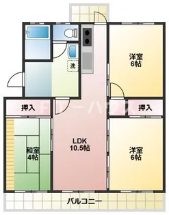 夏見台住宅第14号棟【4階】の間取り