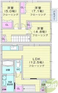 ディアス北仙台A【1階】の間取り