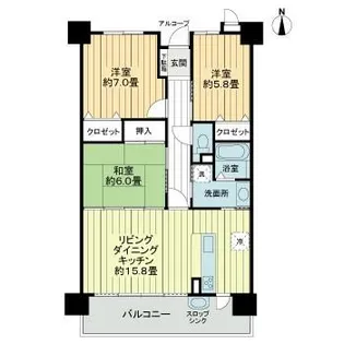 サーパス木太南【9階】の間取り