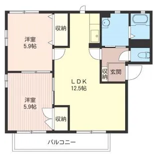 ロイヤルハイツ 2 B【2階】の間取り