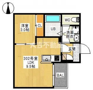 REGALEST JM 下伊福【3階】の間取り