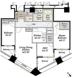 東京都新宿区新宿7【マンション】の間取り