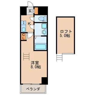 エステムコート名古屋・栄デュアルレジェンド【7階】の間取り
