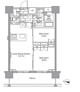 パークハビオ恵比寿【14階】の間取り