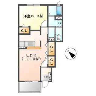 メゾンアイリス【1階】の間取り