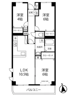 ヴェール・クロシェット’94【3階】の間取り