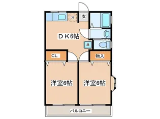 ハイムのばら【1階】の間取り