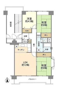 光が丘パークタウンゆりの木通り北住宅4号棟【4階】の間取り
