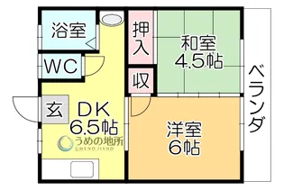 ファミリ-ハイツ津福C【1階】の間取り