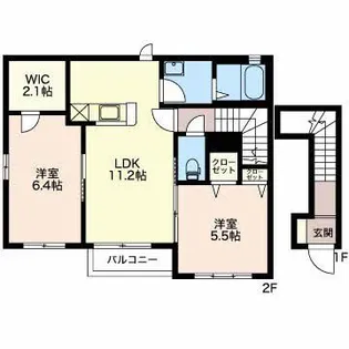 ウエストサイド弐番館【2階】の間取り