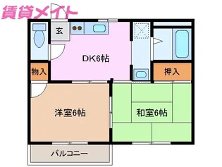 シャトル箕田【2階】の間取り