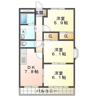 ブルースカイマンション【1階】の間取り