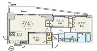 クレストコート北千住レジデンス【4階】の間取り
