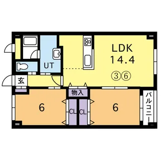 エムズ北23条【2階】の間取り