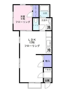 ソレイユ三岡【1階】の間取り