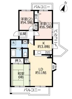 URすずかけ台ハイツ第2【5階】の間取り