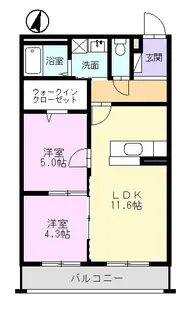 アレリア・レミーユII【2階】の間取り