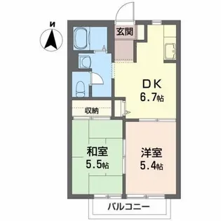 ビューつつみ【2階】の間取り
