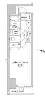 アーベイン浅草【4階】の間取り