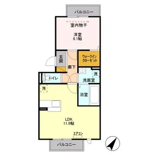 シャトレー明神【3階】の間取り