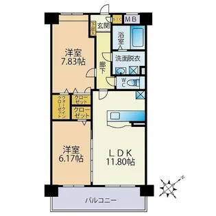ドルフ博多【2階】の間取り