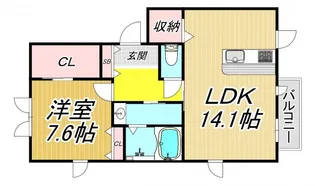 DAIKENN武庫之荘ポルタI【1階】の間取り
