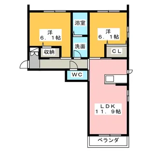 グラン・レーブ【1階】の間取り