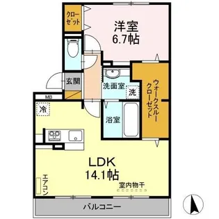 AIRY HILLS (エアリーヒルズ)B棟【2階】の間取り