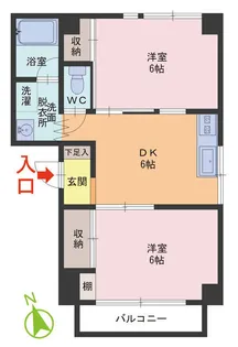 パセオ日の出【1階】の間取り
