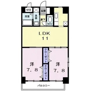 Sテイト新山口【4階】の間取り
