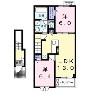 SPRING HILL B【2階】の間取り