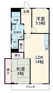 OS・SKYマンション植田南【5階】の間取り