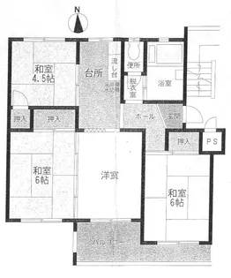 杉田大谷団地13号棟【4階】の間取り