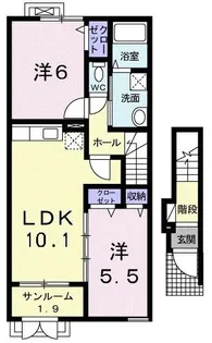 ボニート・ブリッサII【2階】の間取り