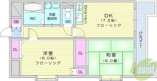 レオンヒル長町【6階】の間取り